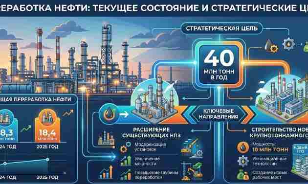 Казахстан нарастит мощности нефтепереработки до 40 млн тонн