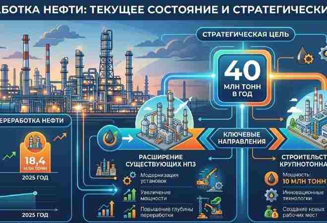 Казахстан нарастит мощности нефтепереработки до 40 млн тонн
