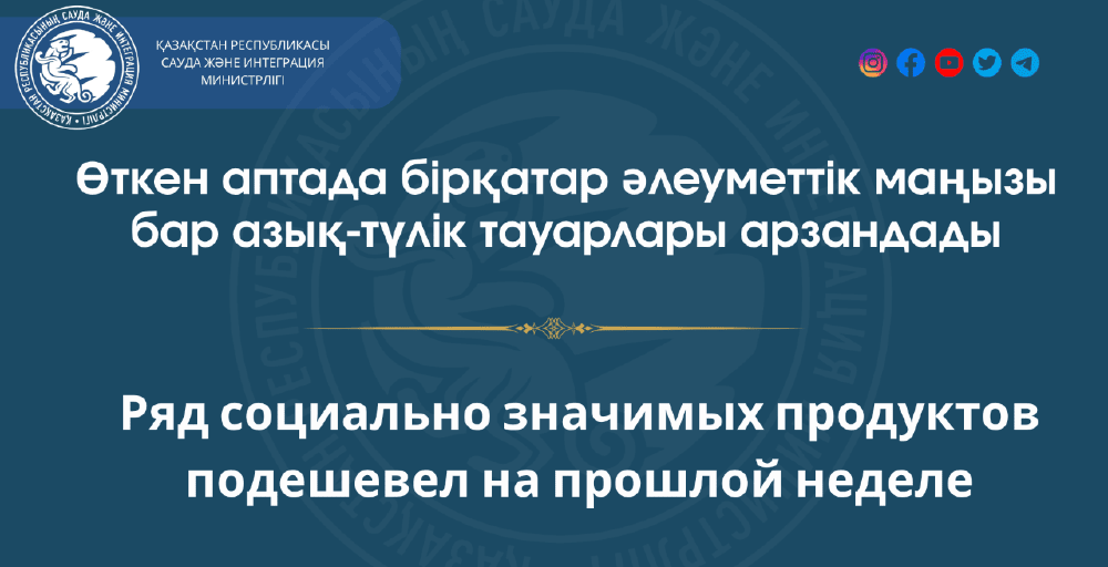 Азық-түлік бағасы құбылды: қандай өнімдер арзандап, қайсысы қымбаттады