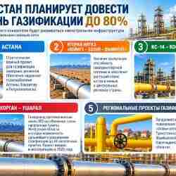 Казахстан планирует довести уровень газификации до 80%